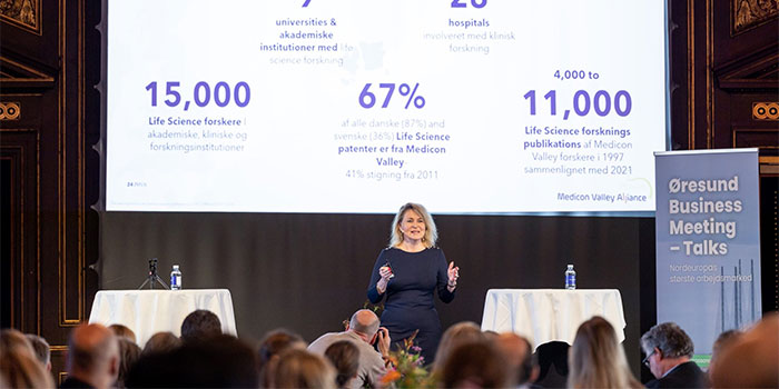 MVA CEO, Anette Steenberg, presented the Medicon Valley case at Øresund Business Meeting – Talks