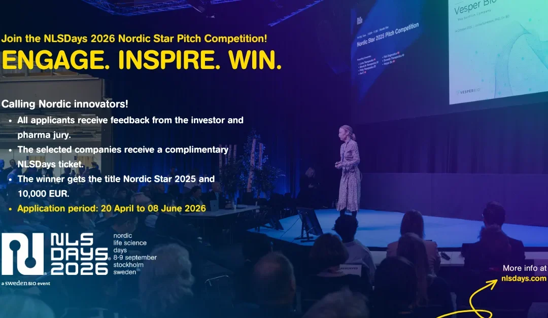 Nordic Life Science Days: Apply for the Nordic Start Pitch Competition – The competition for the Nordics’ best SMEs and growth companies!